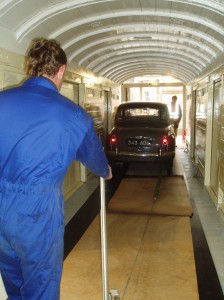  Slowly the car is hand winched into the CCT using a Tirfor winch.