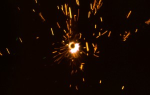 fireworks in a garden in South Shields 1966