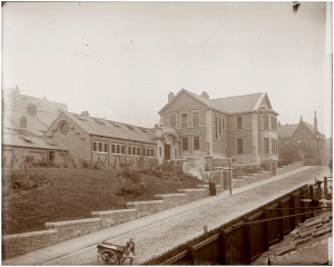 Swan Hunters staff institute as seen from the bottom of Swans Bank, around  1914
