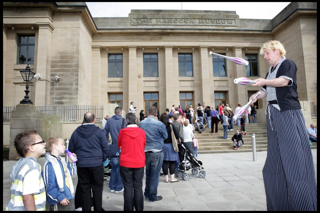 People queue up to visit the Great North Museum: Hancock on its opening day