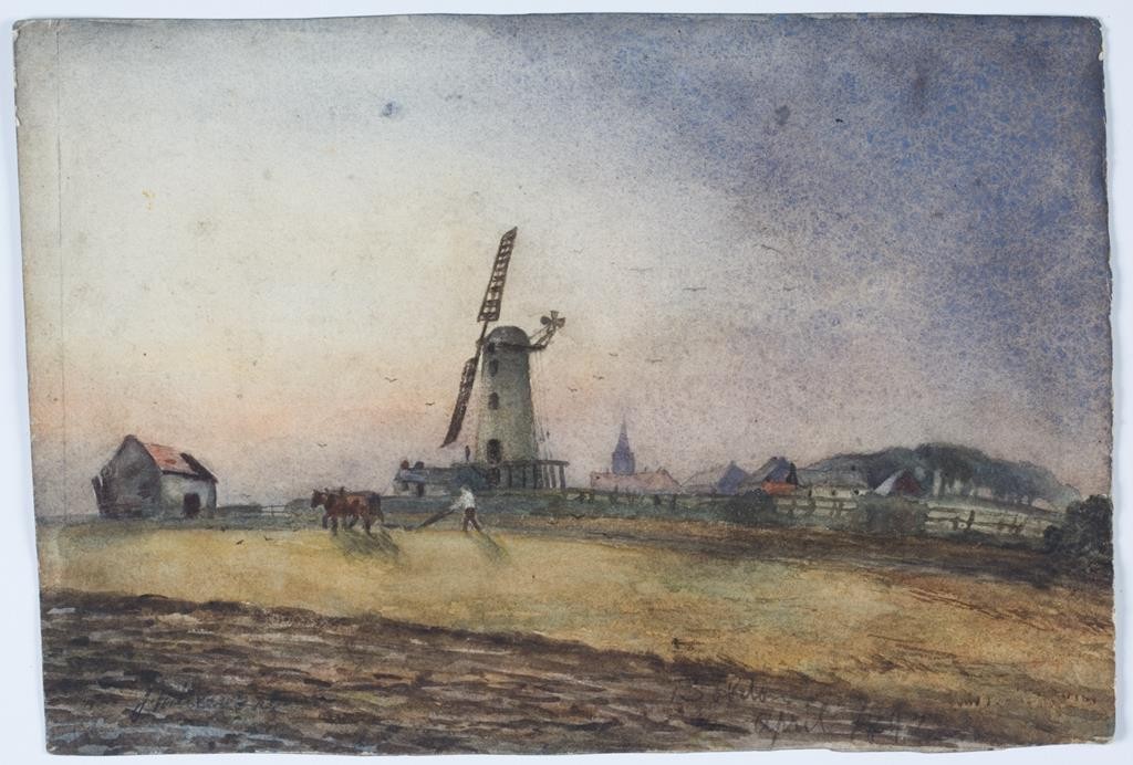 'Boldon Mill', a watercolour by James Miller Brown, 1897